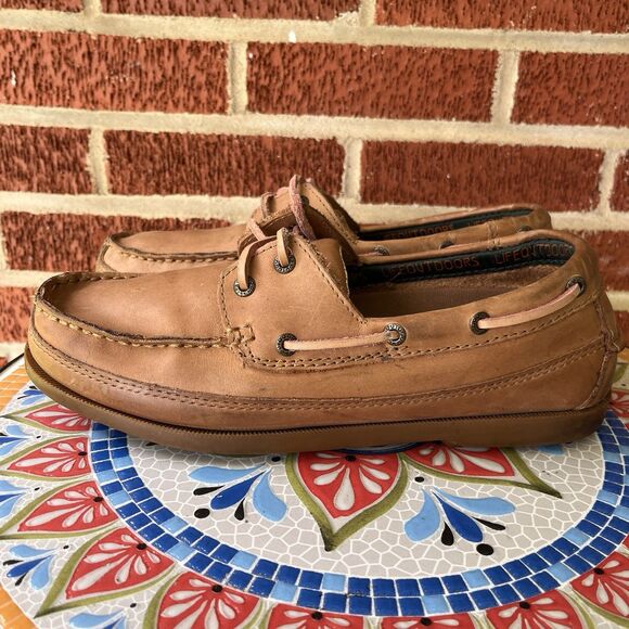 Keen Brown Leather Boat Shoes Mens 10 D Moc Toe Casual Deck Shoes 607379 main image 8